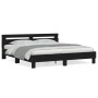 Estructura cama con cabecero madera ingeniería negro 200x200 cm de , Camas y somieres - Ref: Foro24-3207393, Precio: 151,58 €...