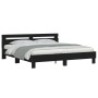 Estructura cama con cabecero madera ingeniería negro 200x200 cm de , Camas y somieres - Ref: Foro24-3207393, Precio: 151,58 €...