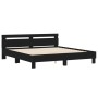 Estructura cama con cabecero madera ingeniería negro 200x200 cm de , Camas y somieres - Ref: Foro24-3207393, Precio: 151,58 €...