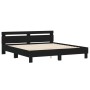 Bed frame with headboard and black LED lights 200x200 cm by , Beds and slatted bases - Ref: Foro24-3207519, Price: 177,13 €, ...