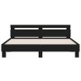 Bed frame with headboard and black LED lights 200x200 cm by , Beds and slatted bases - Ref: Foro24-3207519, Price: 177,13 €, ...