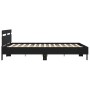 Bed frame with headboard and black LED lights 200x200 cm by , Beds and slatted bases - Ref: Foro24-3207519, Price: 177,13 €, ...