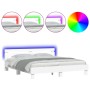 Estructura de cama cabecero y luces LED blanca 180x200 cm de , Camas y somieres - Ref: Foro24-3207525, Precio: 149,96 €, Desc...