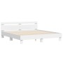 Bed frame with headboard and white LED lights 180x200 cm by , Beds and slatted bases - Ref: Foro24-3207525, Price: 149,99 €, ...