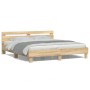 Estructura de cama cabecero y luces LED roble Sonoma 180x200 cm de , Camas y somieres - Ref: Foro24-3207527, Precio: 162,50 €...