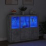 Sideboard with LED light 3 pieces concrete gray engineered wood by , Sideboards - Ref: Foro24-3209103, Price: 200,91 €, Disco...