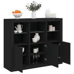 Sideboards mit LED-Beleuchtung, 3 Stück, schwarzes Holzwerkstoff von , Sideboards - Ref: Foro24-3209101, Preis: 215,99 €, Rab...