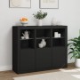 Sideboards with LED lights 3 pieces black engineered wood by , Sideboards - Ref: Foro24-3209101, Price: 224,55 €, Discount: %