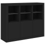 Sideboards with LED lights 3 pieces black engineered wood by , Sideboards - Ref: Foro24-3209101, Price: 224,55 €, Discount: %