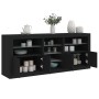 Aparador con luces LED negro 162x37x67 cm de , Aparadores - Ref: Foro24-3209031, Precio: 203,38 €, Descuento: %