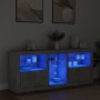 Concrete gray sideboard with LED lights 162x37x67 cm by , Sideboards - Ref: Foro24-3209033, Price: 201,05 €, Discount: %