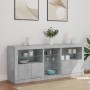 Betongraues Sideboard mit LED-Leuchten 162x37x67 cm von , Sideboards - Ref: Foro24-3209033, Preis: 201,05 €, Rabatt: %