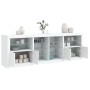 Sideboard mit weißen LED-Leuchten 202x37x67 cm von , Sideboards - Ref: Foro24-3209044, Preis: 219,69 €, Rabatt: %