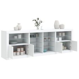 Sideboard with white LED lights 202x37x67 cm by , Sideboards - Ref: Foro24-3209044, Price: 217,12 €, Discount: %