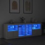 Sideboard with white LED lights 202x37x67 cm by , Sideboards - Ref: Foro24-3209044, Price: 217,12 €, Discount: %