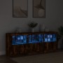 Sideboard with LED lights smoked oak 181.5x37x67 cm by , Sideboards - Ref: Foro24-3209006, Price: 213,21 €, Discount: %