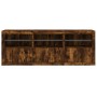 Sideboard with LED lights smoked oak 181.5x37x67 cm by , Sideboards - Ref: Foro24-3209006, Price: 213,21 €, Discount: %