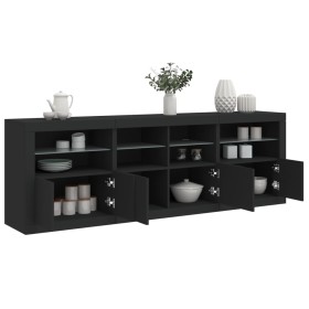 Sideboard with LED lights black 202x37x67 cm by , Sideboards - Ref: Foro24-3209010, Price: 210,84 €, Discount: %