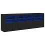 Aparador con luces LED negro 202x37x67 cm de , Aparadores - Ref: Foro24-3209010, Precio: 214,57 €, Descuento: %