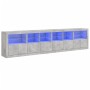 Aparador con luces LED gris hormigón 283x37x67 cm de , Aparadores - Ref: Foro24-3209019, Precio: 286,50 €, Descuento: %