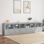 Concrete gray sideboard with LED lights 283x37x67 cm by , Sideboards - Ref: Foro24-3209019, Price: 286,50 €, Discount: %