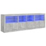 Concrete gray sideboard with LED lights 202x37x67 cm by , Sideboards - Ref: Foro24-3209012, Price: 214,18 €, Discount: %