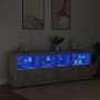 Concrete gray sideboard with LED lights 202x37x67 cm by , Sideboards - Ref: Foro24-3209012, Price: 214,18 €, Discount: %