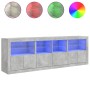 Concrete gray sideboard with LED lights 202x37x67 cm by , Sideboards - Ref: Foro24-3209012, Price: 214,18 €, Discount: %