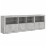 Concrete gray sideboard with LED lights 202x37x67 cm by , Sideboards - Ref: Foro24-3209012, Price: 214,18 €, Discount: %