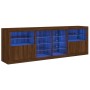 Sideboard with LED lights brown oak 202x37x67 cm by , Sideboards - Ref: Foro24-3209050, Price: 214,24 €, Discount: %