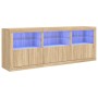 Sideboard with LED lights Sonoma oak 181.5x37x67 cm by , Sideboards - Ref: Foro24-3209004, Price: 194,57 €, Discount: %