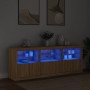 Sideboard with LED lights Sonoma oak 181.5x37x67 cm by , Sideboards - Ref: Foro24-3209004, Price: 194,57 €, Discount: %