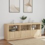 Sideboard with LED lights Sonoma oak 181.5x37x67 cm by , Sideboards - Ref: Foro24-3209004, Price: 194,57 €, Discount: %