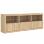 Sideboard with LED lights Sonoma oak 181.5x37x67 cm by , Sideboards - Ref: Foro24-3209004, Price: 194,57 €, Discount: %