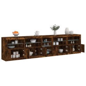 Sideboard mit LED-Leuchten, geräucherte Eiche, 283 x 37 x 67 cm von , Sideboards - Ref: Foro24-3209027, Preis: 319,99 €, Raba...