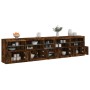 Sideboard with LED lights smoked oak 283x37x67 cm by , Sideboards - Ref: Foro24-3209027, Price: 319,99 €, Discount: %