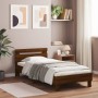 Oak brown engineered wood bed with headboard 90x200 cm by , Beds and slatted bases - Ref: Foro24-838539, Price: 82,47 €, Disc...