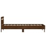 Oak brown engineered wood bed with headboard 90x200 cm by , Beds and slatted bases - Ref: Foro24-838539, Price: 82,47 €, Disc...