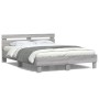 Estructura de cama cabecero y luces LED gris Sonoma 150x200 cm de , Camas y somieres - Ref: Foro24-3207544, Precio: 155,94 €,...