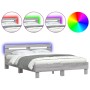 Estructura de cama cabecero y luces LED gris Sonoma 150x200 cm de , Camas y somieres - Ref: Foro24-3207544, Precio: 155,94 €,...