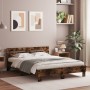 Smoked oak bed frame with headboard and LED lights 140x200cm by , Beds and slatted bases - Ref: Foro24-3207550, Price: 148,73...