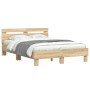 Sonoma oak engineered wood bed with headboard 120x200 cm by , Beds and slatted bases - Ref: Foro24-3207429, Price: 135,39 €, ...