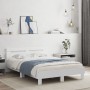 Estructura cama con cabecero madera ingeniería blanco 135x190cm de , Camas y somieres - Ref: Foro24-3207441, Precio: 128,01 €...