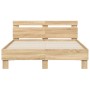 Cama con cabecero madera de ingeniería roble Sonoma 135x190 cm de , Camas y somieres - Ref: Foro24-3207443, Precio: 140,53 €,...