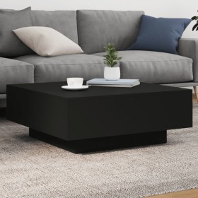 Black engineered wood coffee table 80x80x31 cm by , Coffee table - Ref: Foro24-836582, Price: 69,20 €, Discount: %