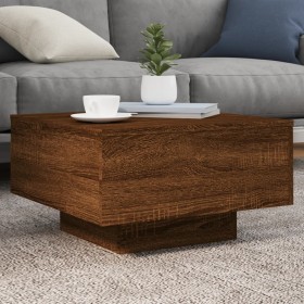 Coffee table with LED lights brown oak 55x55x31 cm by , Coffee table - Ref: Foro24-836580, Price: 57,52 €, Discount: %