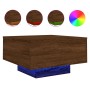 Coffee table with LED lights brown oak 55x55x31 cm by , Coffee table - Ref: Foro24-836580, Price: 57,45 €, Discount: %