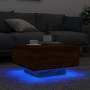 Coffee table with LED lights brown oak 55x55x31 cm by , Coffee table - Ref: Foro24-836580, Price: 57,45 €, Discount: %