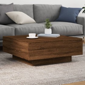 Coffee table with LED lights brown oak 80x80x31 cm by , Coffee table - Ref: Foro24-836594, Price: 83,99 €, Discount: %