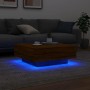 Couchtisch mit LED-Leuchten, braune Eiche, 80 x 80 x 31 cm von , Couchtisch - Ref: Foro24-836594, Preis: 83,99 €, Rabatt: %